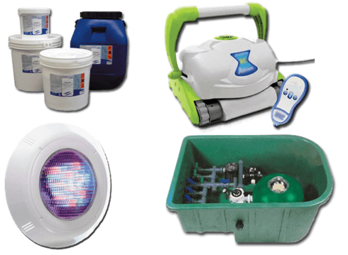 Accessori per piscine: coperture estive, coperture invernali, coperture telescopiche, coperture a tapparella, filtri, pompe di circolazione, idromassagio, illuminazione LED, riscaldamento, docce solari, bordi, rivestimenti, liner PVC, robot pulitori, prodotti chimici e fontane