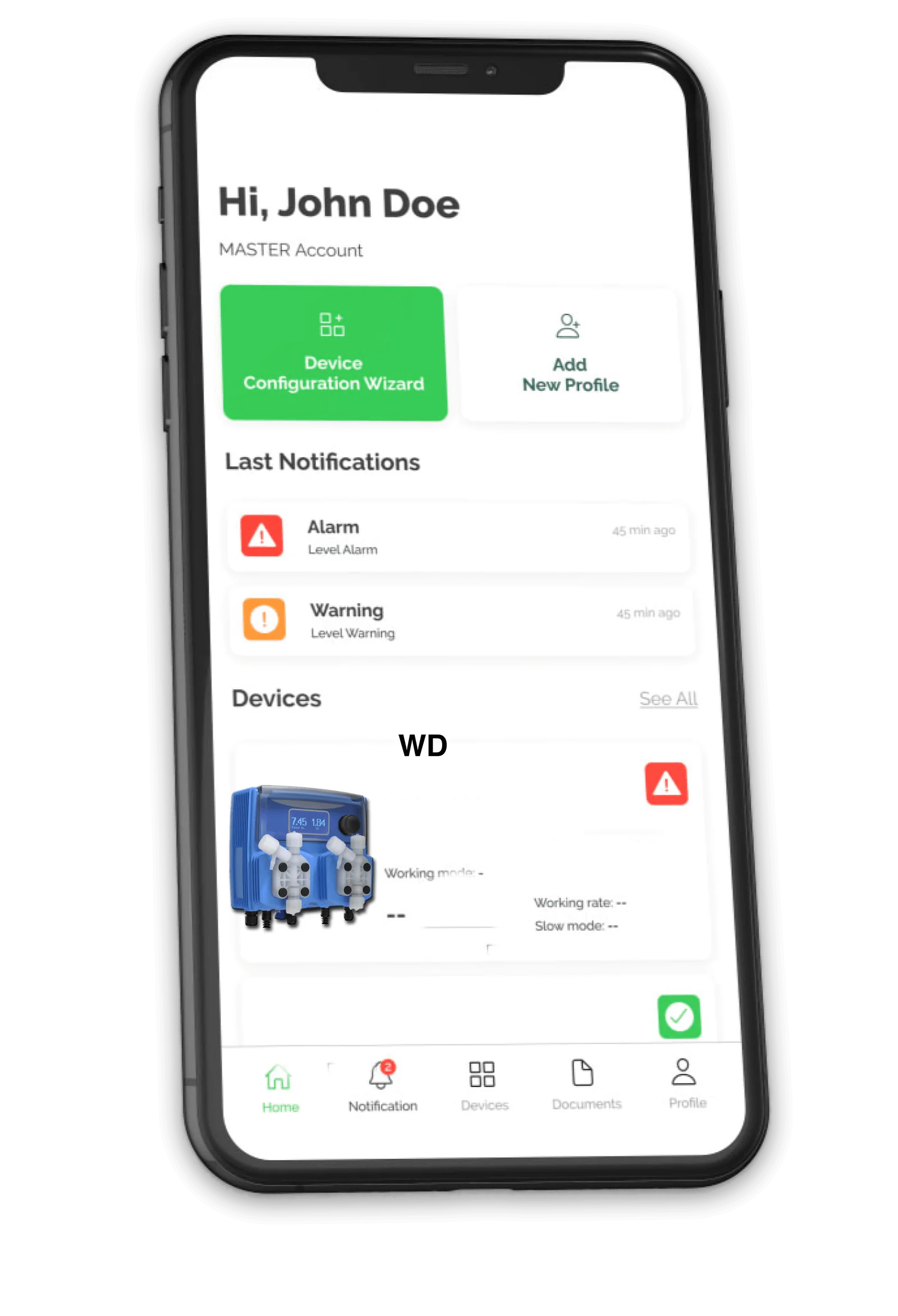 Remote control of the WT via the cloud portal