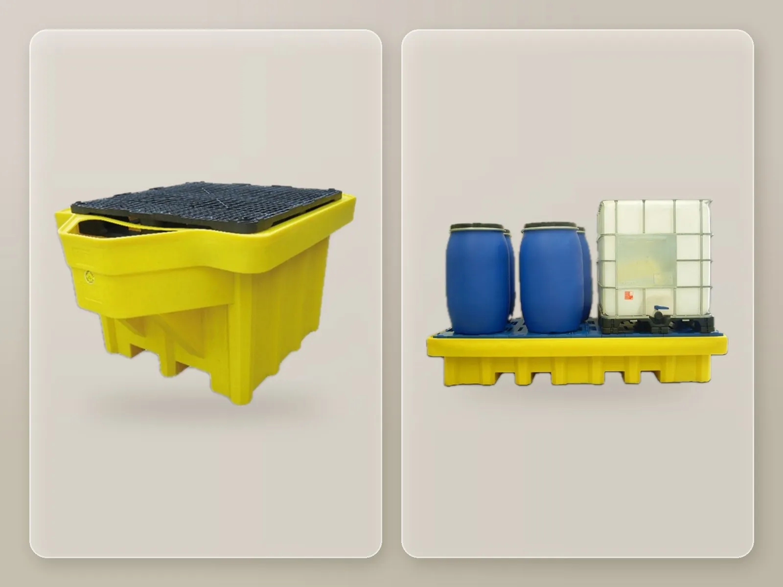 Safety bunds for drums and IBCs