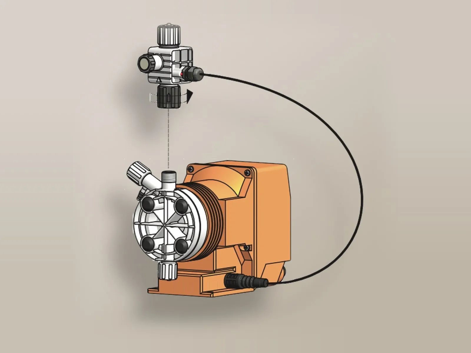 SEFL flow sensor installed on a dosing pump