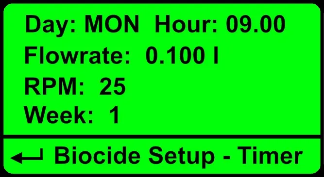 WT: timer for biocide dosing