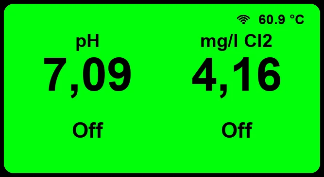 LDpHCL display: pH and free chlorine in mg/l