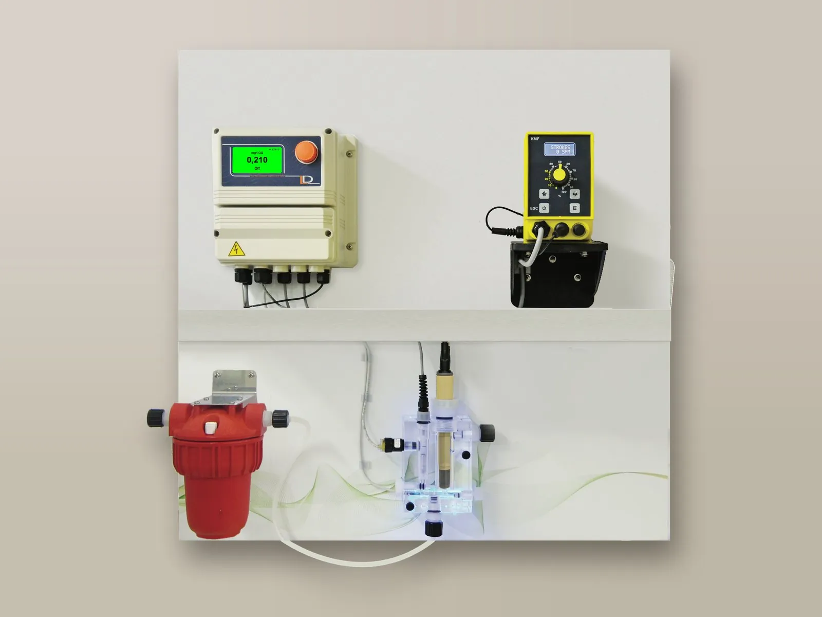Residual chlorine measuring and hypochlorite dosing system