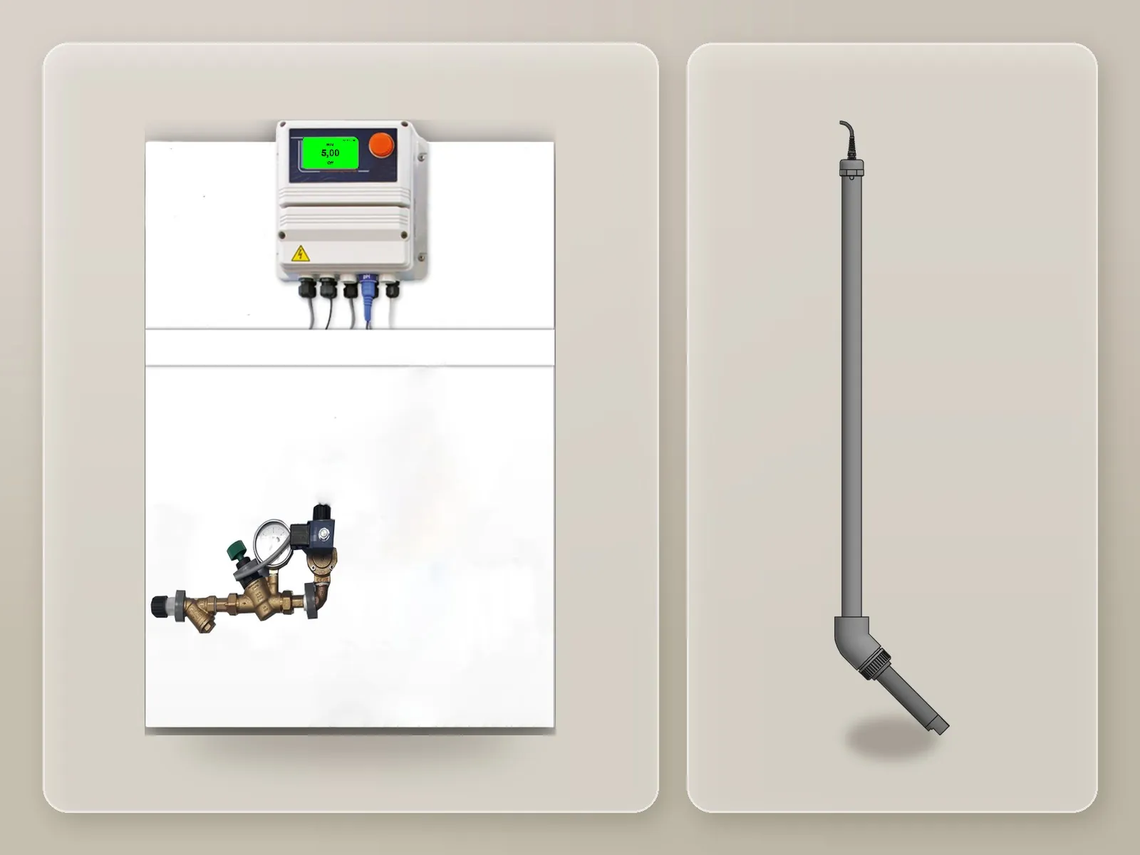 LDsETORB2 system on a panel and immersion probe holder with the turbidity probe