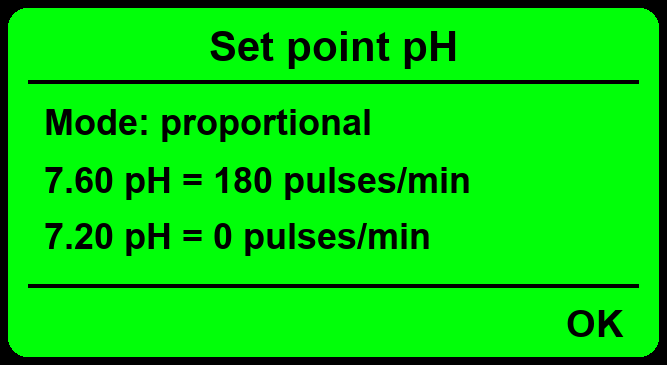 LDspH display: set point setting