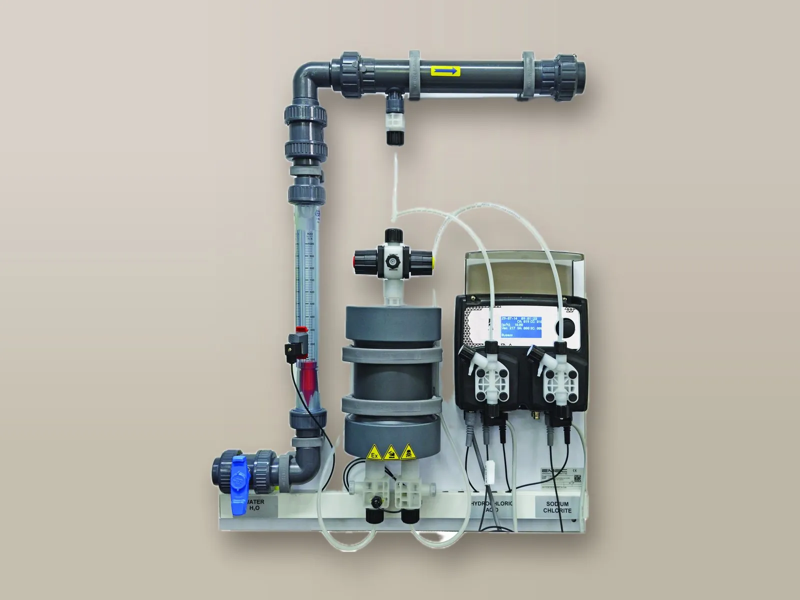 LOTUS EASY chlorine dioxide generator on panel