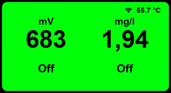 Display LDRhCL: potenziale Redox in mV e acido peracetico in mg/l
