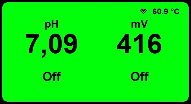 Display LDpHRh: pH e potenziale Redox in mV