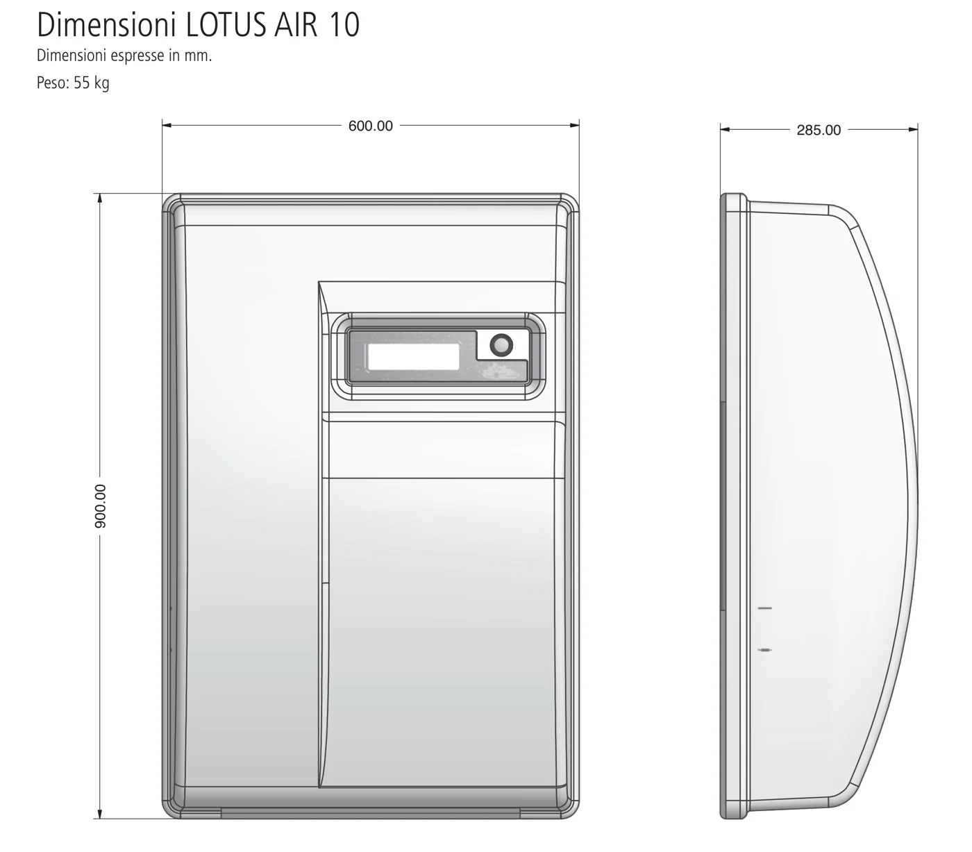 Disegno quotato del LOTUS AIR 10