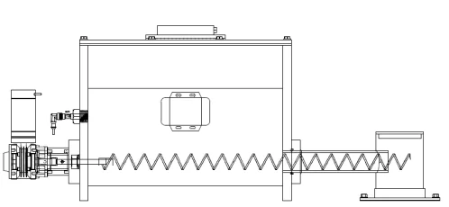 Disegno del dosatore di polvere con coclea